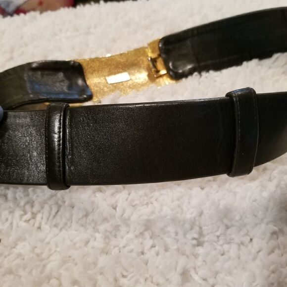 Vtg Accessocraft NYC Black/Gold Belt - Picture 2 of 10